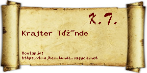 Krajter Tünde névjegykártya